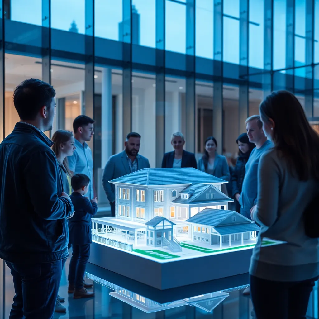 People viewing a real estate model